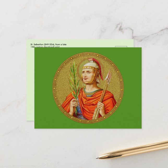 Carte Postale St. Sébastien (SNV 24) (Image ronde) Horizontal Po (Devant/Arrière en situation)