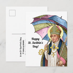 Carte Postale St. Swithin avec parapluie