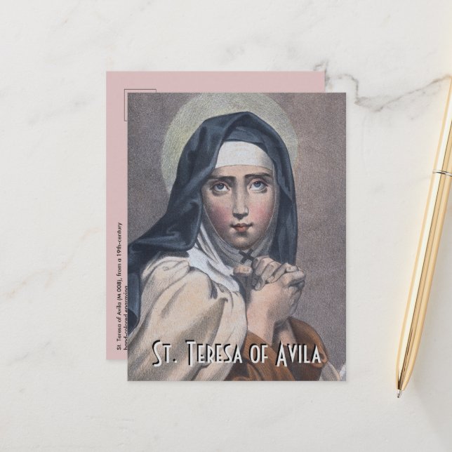 Carte postale St. Teresa d'Avila (M 008) (Devant/Arrière en situation)