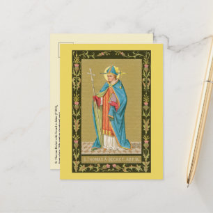 Carte Postale St. Thomas Becket avec épée dans la mitre (P 005)