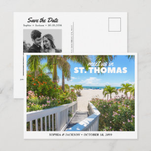 Carte Postale St. Thomas Mariage À Sauver la Date Voyage Rétro
