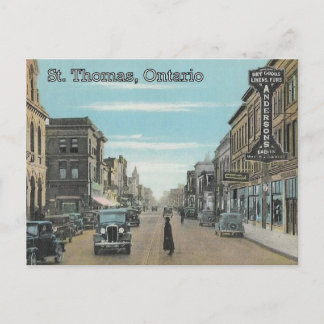 Carte Postale St. Thomas (Ontario) - Talbot Street c. 1935