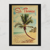 St Thomas Palm Tree Vintage voyage