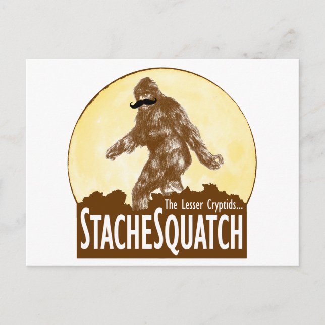 Carte Postale 'STACHE SQUATCH The Lesser Cryptid - Funny Bigfoot (Devant)