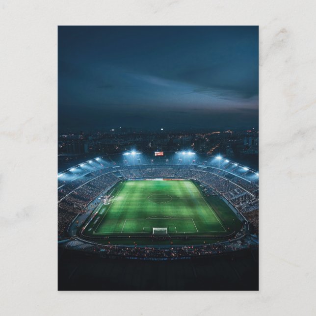 Carte Postale Stade de football vide la nuit (Devant)