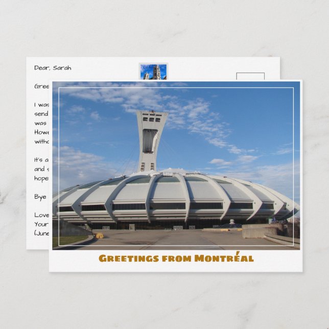 Carte Postale Stade olympique de Montréal Canada Moderne (Devant / Derrière)