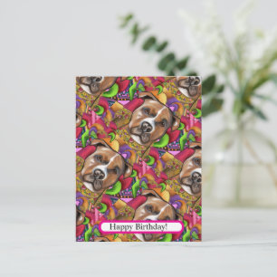 CARTE POSTALE STAFFORDSHIRE TERRIER AMÉRICAIN