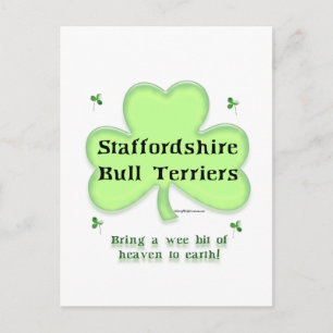 Carte Postale Staffy Heaven; Staffordshire St. Patrick's day