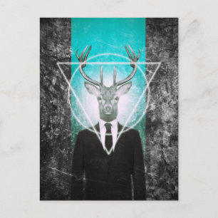 Carte Postale Stag in suit