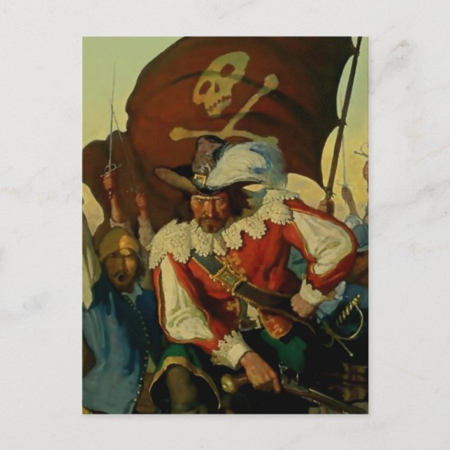 Carte Postale "Stand and Deling" Pirate Art par NC Wyeth (Devant)