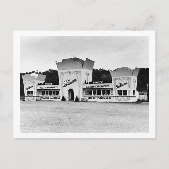 Carte Postale Stand de glace à l'ancienne, Connecticut (Devant)