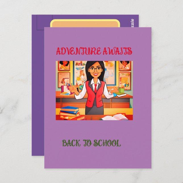 Carte postale standard Black to School (Devant / Derrière)