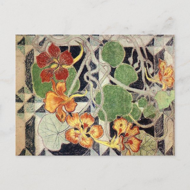 Carte Postale Stanisław Wyspiański ~ Art Nouveau ~ Nasturcje (Devant)