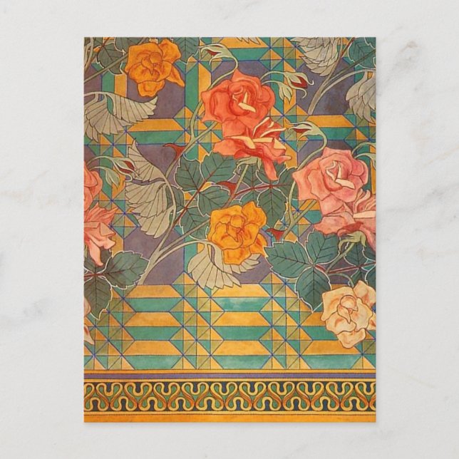 Carte Postale Stanisław Wyspiański ~ Roses (Devant)