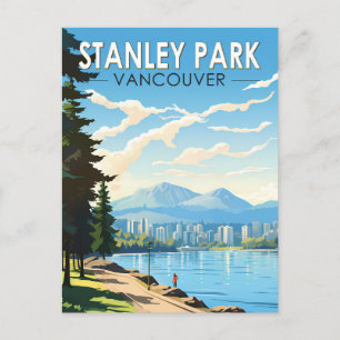 Carte Postale Stanley Park Vancouver Canada Travel Art Vintage