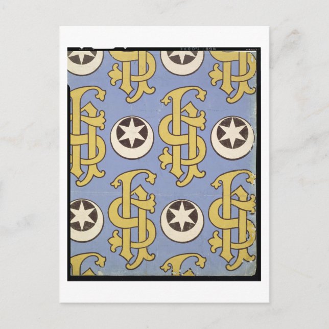 Carte Postale Star and Clef ecclesiastical wallpaper design (Devant)