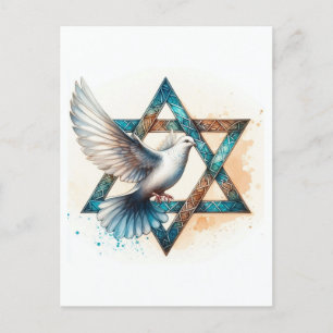 Carte Postale Star de David et Peace Dove