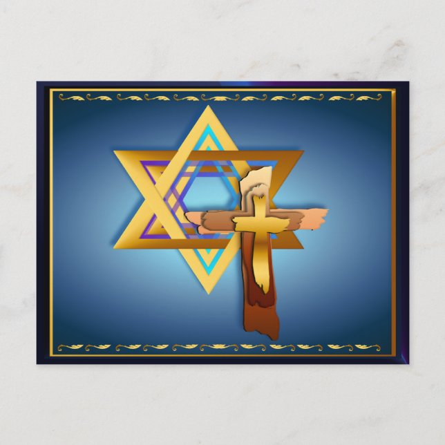 Carte Postale Star Of David et Triple Cross (Devant)