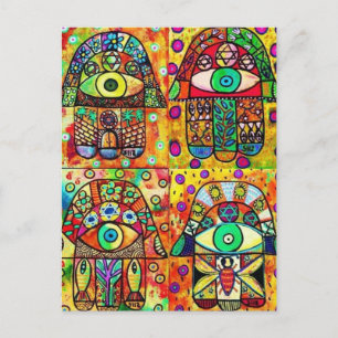 Carte Postale Star Of David Hamsa Tapastry Vintage