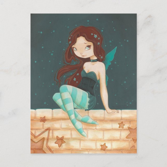 Carte Postale Star- sweet star fairy on a brick wall (Devant)