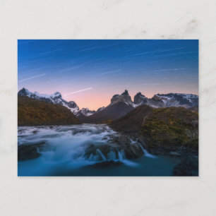 Carte Postale Star Trails sur Torres Del Paine