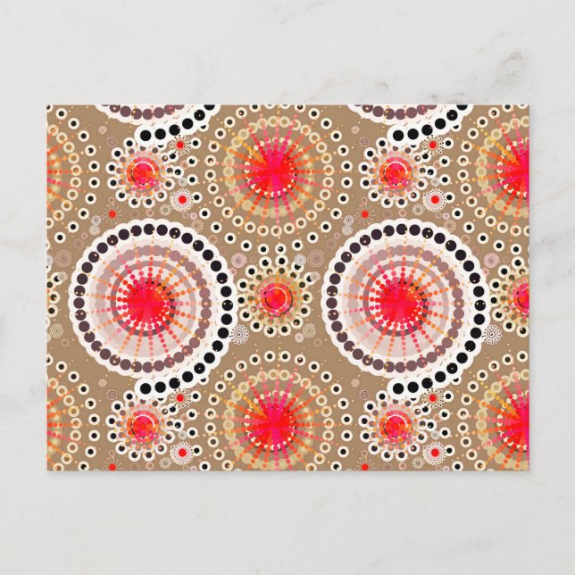 Carte Postale Starburbs et pingwheel, taupe, rouge, blanc (Devant)