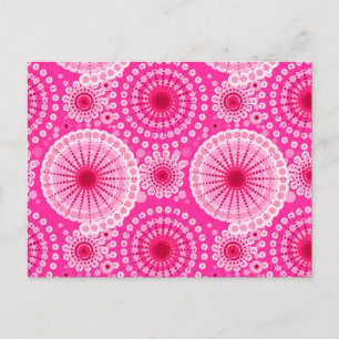 Carte Postale Starburbs et pinwheel, fuchsia rose & maron