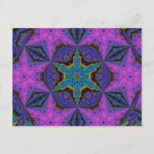 Carte Postale Starburst Kaleidoscopic Mandala