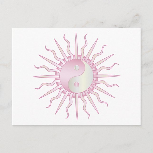 Carte Postale Starburst rose Yin Yang (Devant)