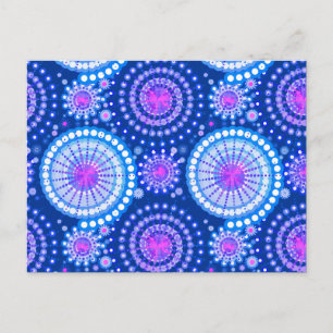 Carte Postale Starbursts and pinwheels, Blue cobalt & white