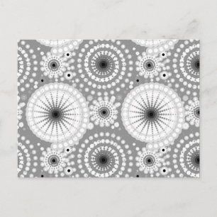 Carte Postale Starbursts and pinwheels, grey, black and white