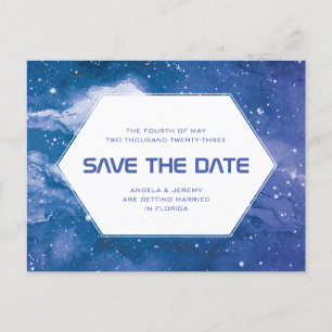 Carte Postale Stardust Cosmic Blue Enregistrer la date