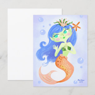 Carte Postale Starfish Mermaid Princess Blank