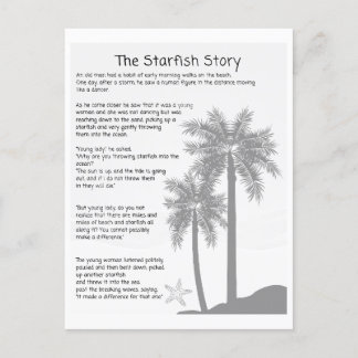 Carte Postale Starfish Story, Starfish Throver, Starfish Poem
