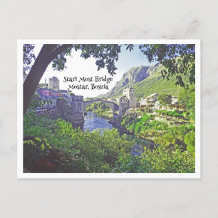 CARTE POSTALE STARI LE PLUS PONT DE MOSTAR, BOSNIE