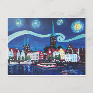 Carte Postale Starry Night à Lübeck Germany