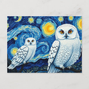 Carte Postale Starry Night Cute Vincent Van Gogh Owl