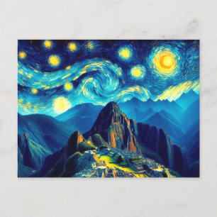 Carte Postale Starry Night Machu Picchu Pérou