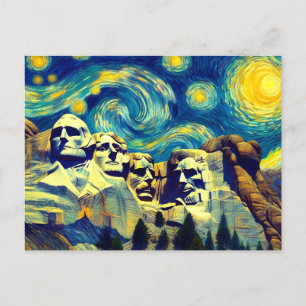 Carte Postale Starry Night Mt. Rushmore Dakota du Sud