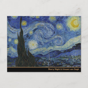 Carte Postale Starry Night & Van Gogh /célèbre art vintage