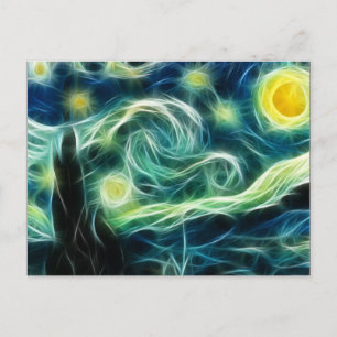 Carte Postale Starry Night Van Gogh Fractal art