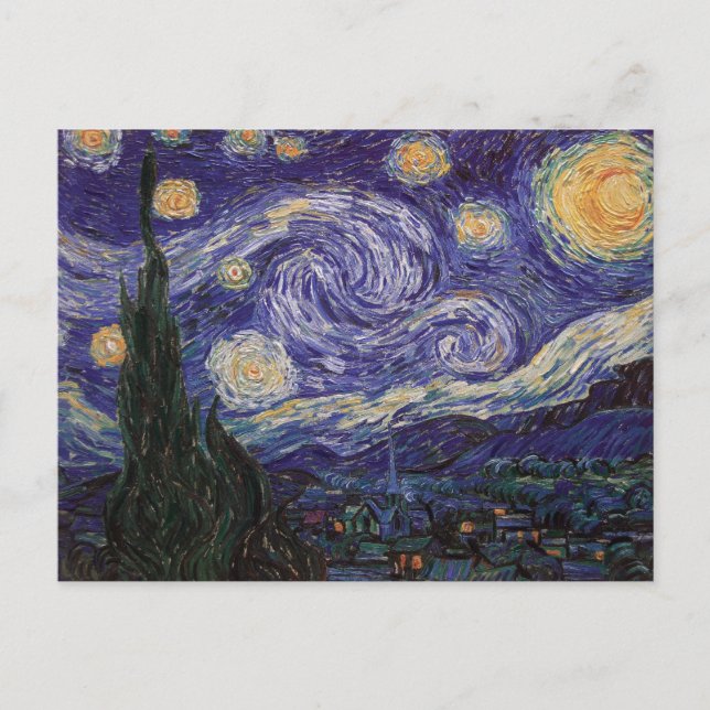 Carte Postale Starry Night, Van Gogh French Town Saint Remy (Devant)