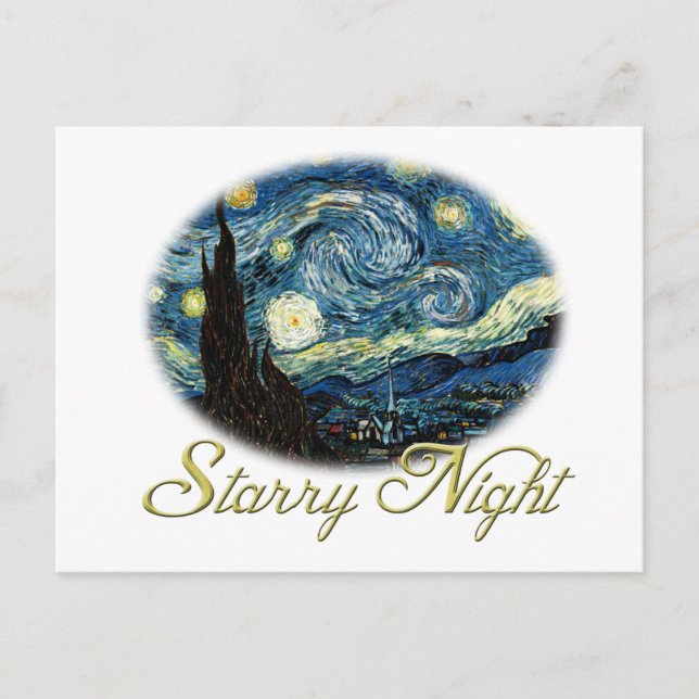 Carte Postale Starry Night, Vincent Van Gogh. (Devant)