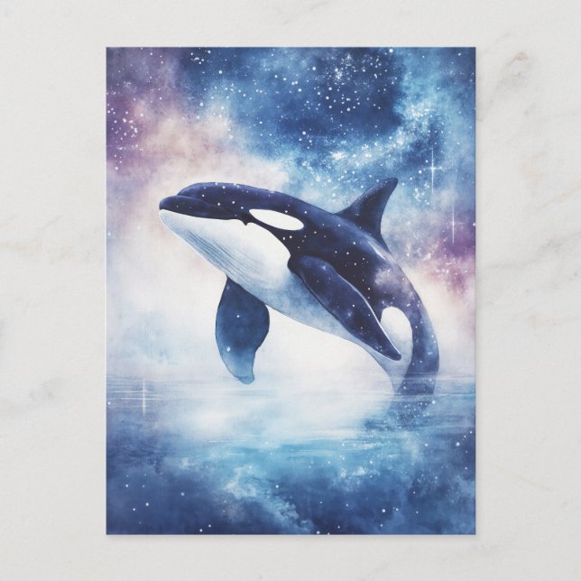 Carte Postale Starry Orca Whale Galaxy Night (Devant)