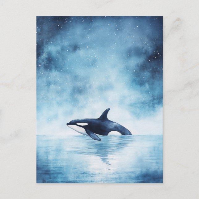 Carte Postale Starry Orca Whale Midnight Ocean (Devant)