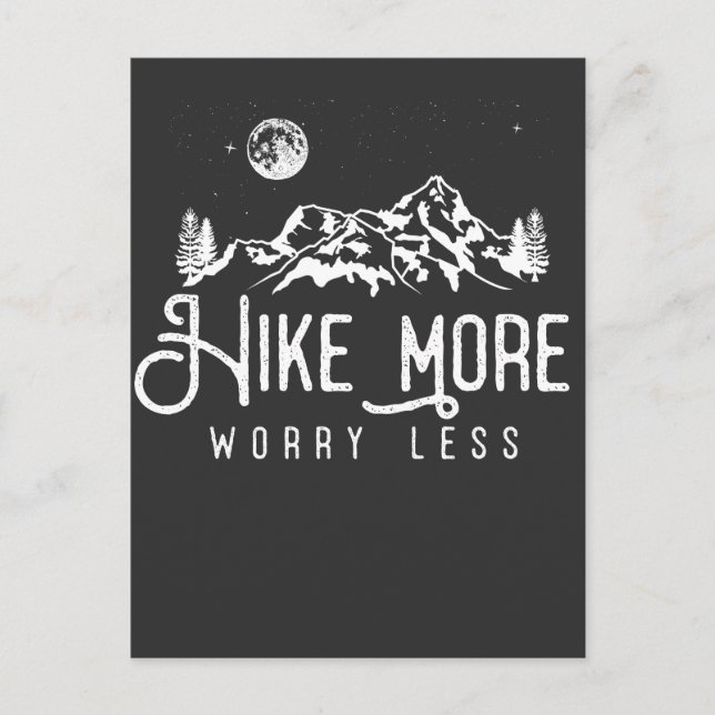 Carte Postale Stars de nuit Sky Mountains Forest Randonnée Campi (Devant)