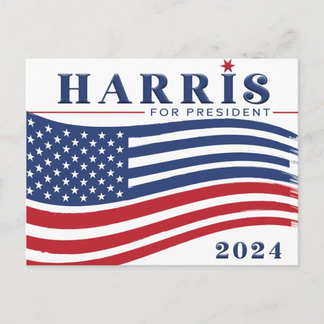 Carte Postale Stars et Stripes Harris pour le président (Devant)