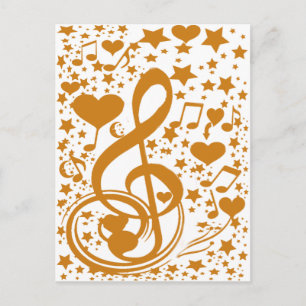 Carte Postale Stars, Hears et The Music Notes, Gold_