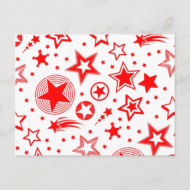 Carte Postale Stars Tattoos rouge + vos idées (Devant)
