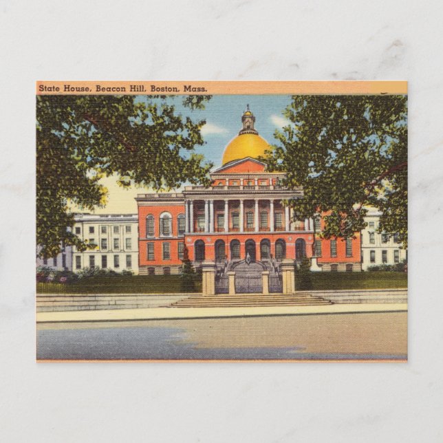 Carte Postale State House, Beacon Hill, Boston, Massachusetts (Devant)